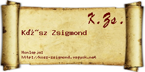 Kósz Zsigmond névjegykártya