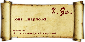 Kósz Zsigmond névjegykártya