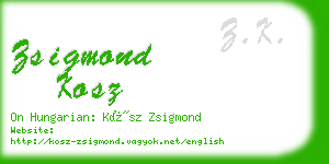 zsigmond kosz business card